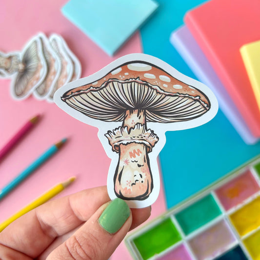 Orange Mushroom Sticker