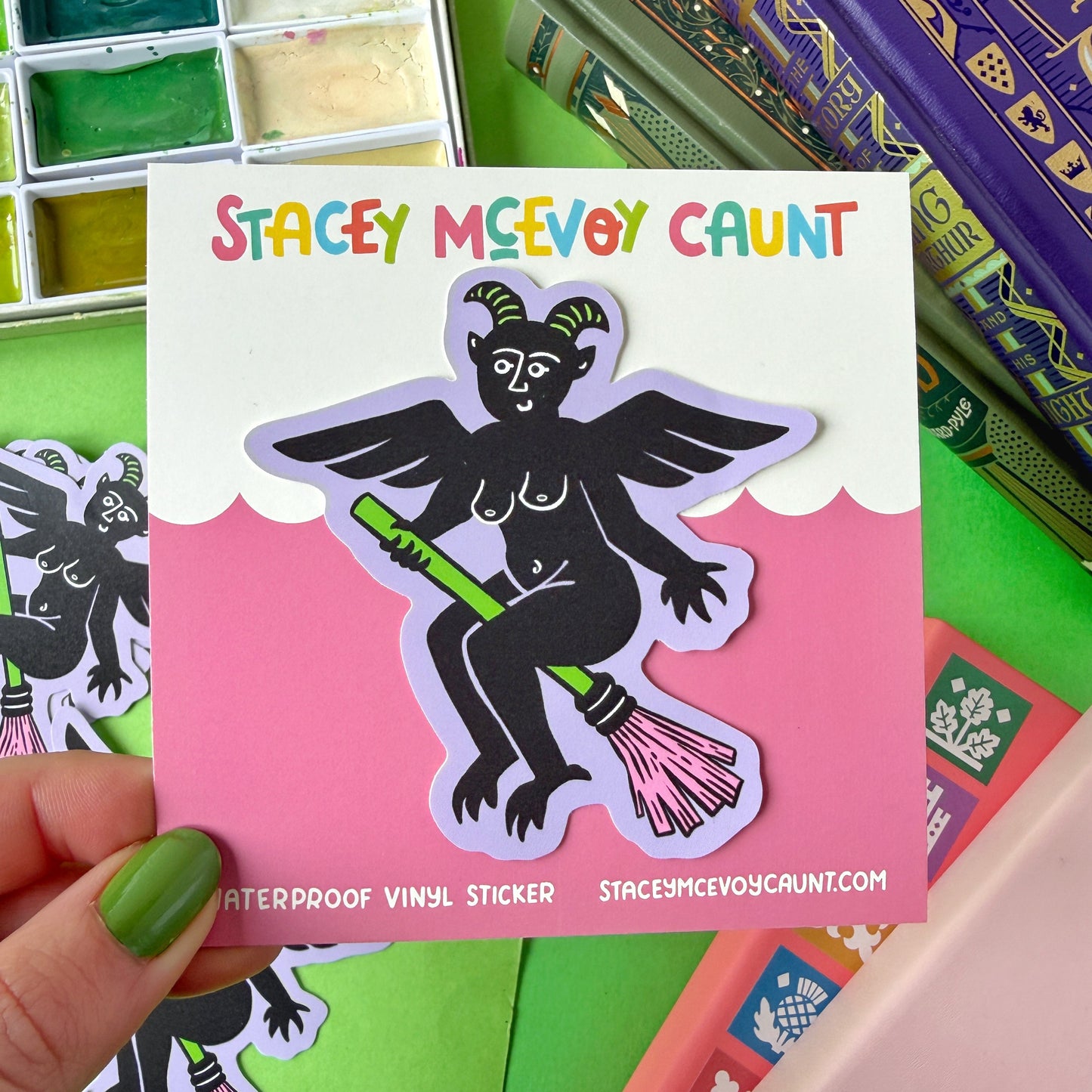 Purple Boobie Devil Sticker