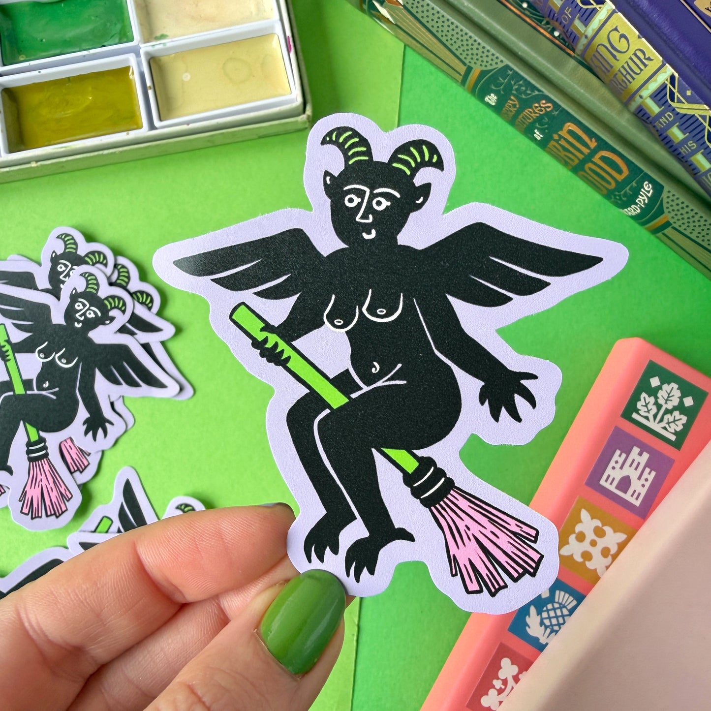 Purple Boobie Devil Sticker