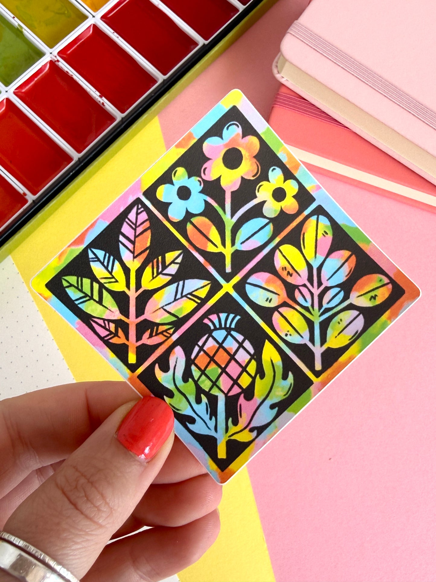 Rainbow Flower Tile Sticker