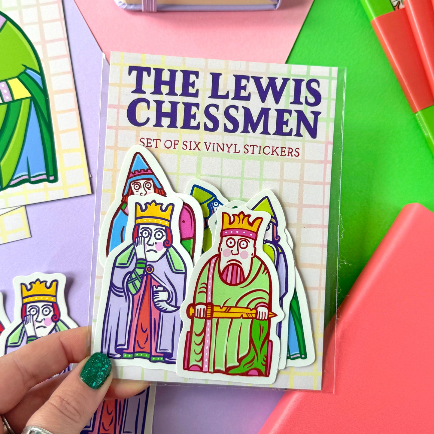 Lewis Chessmen Vinyl Sticker Set