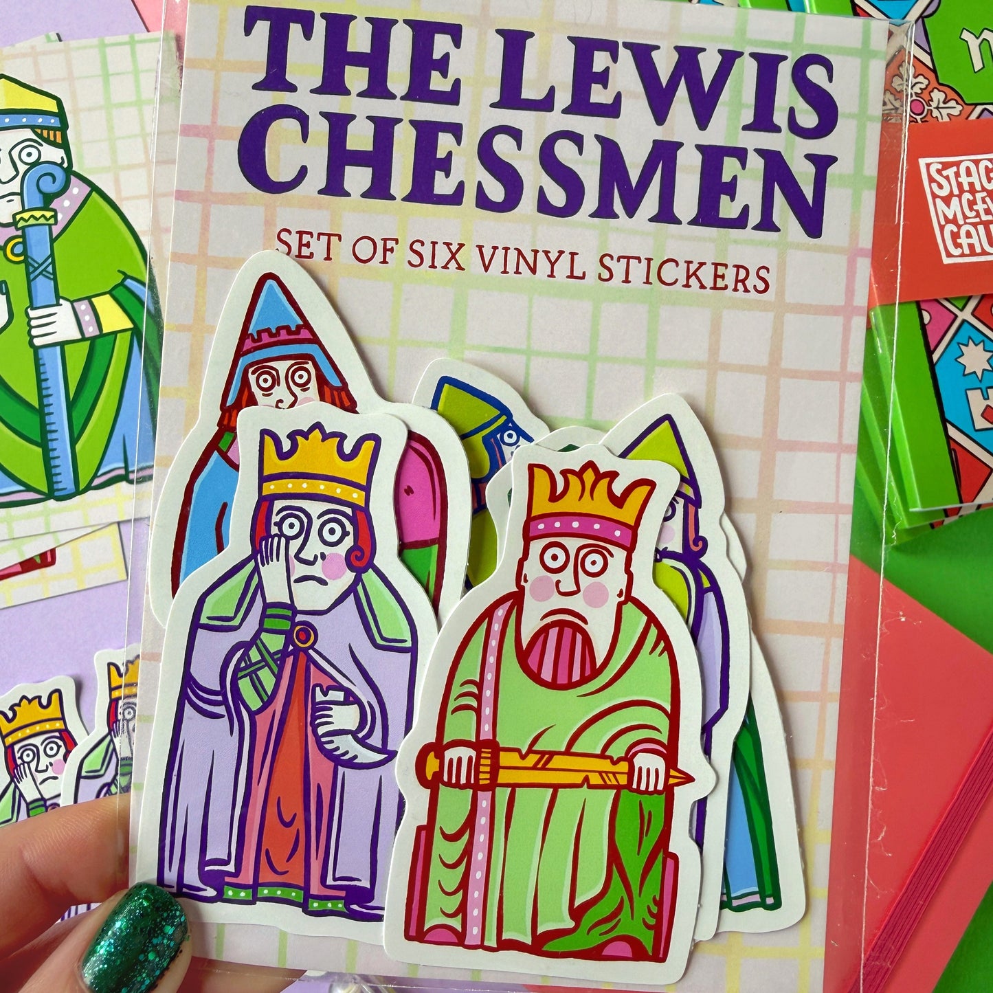 Lewis Chessmen Vinyl Sticker Set