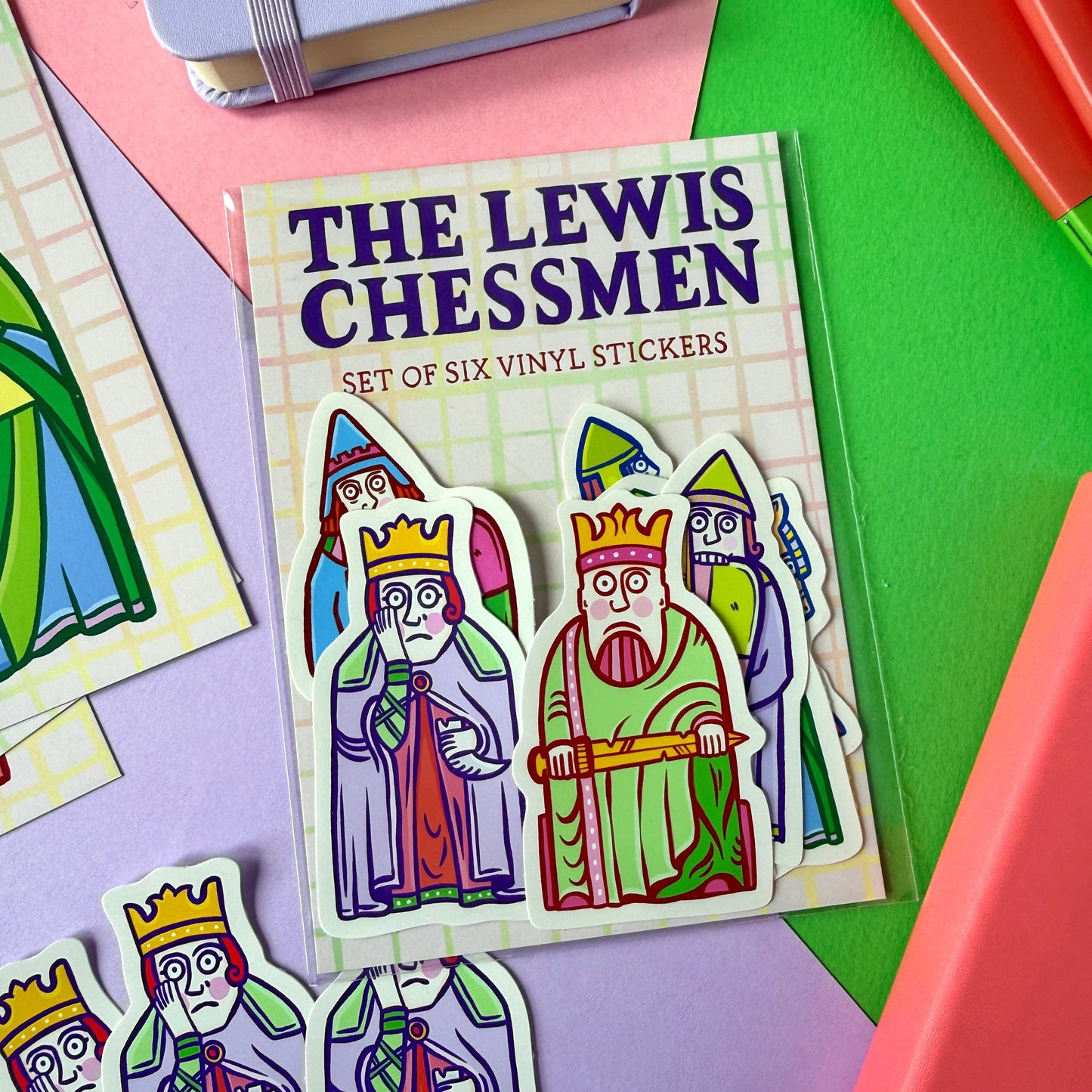 Lewis Chessmen Vinyl Sticker Set