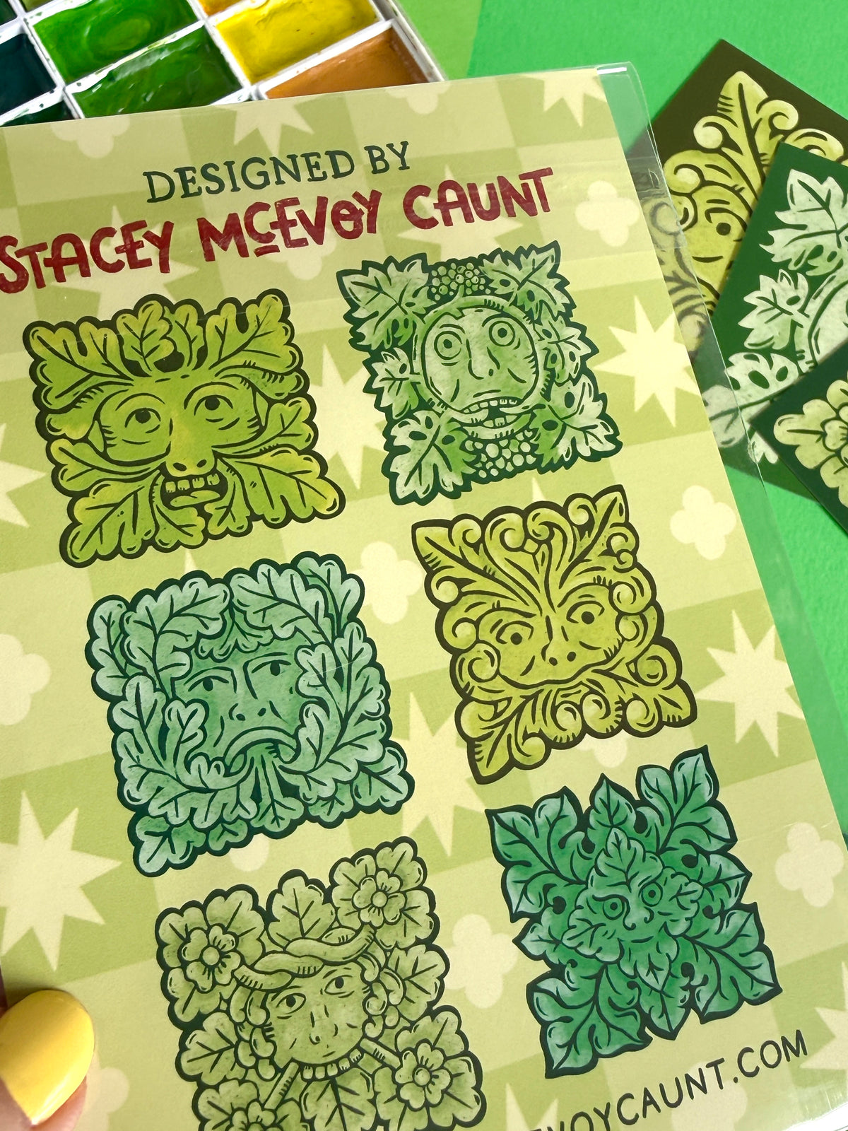 Green Man Sticker Set