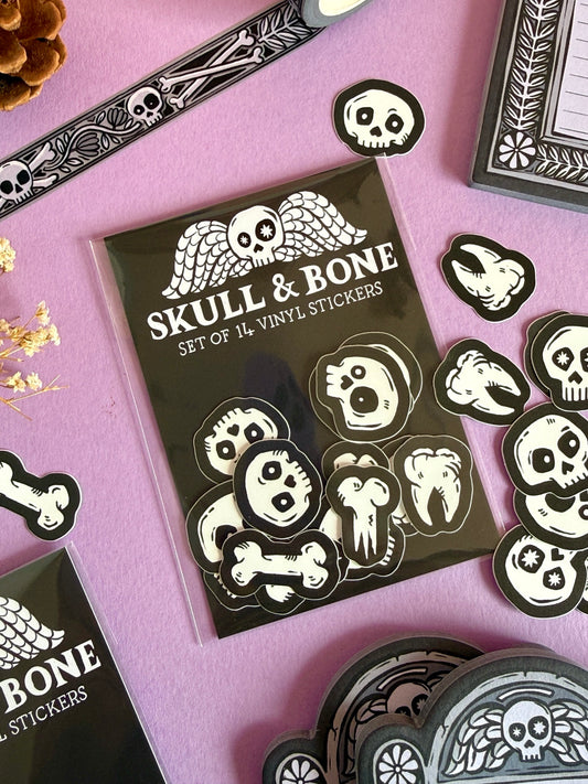 Skull and Bone Mini Stickers Set