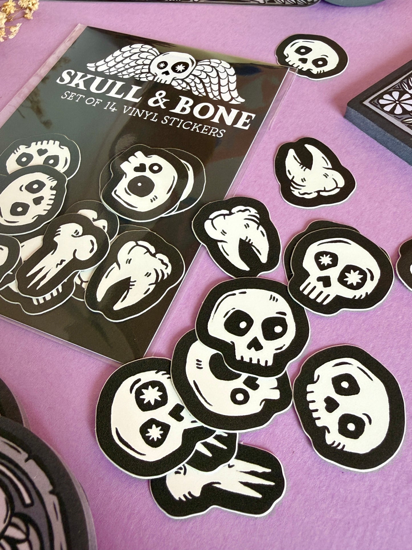 Skull and Bone Mini Stickers Set