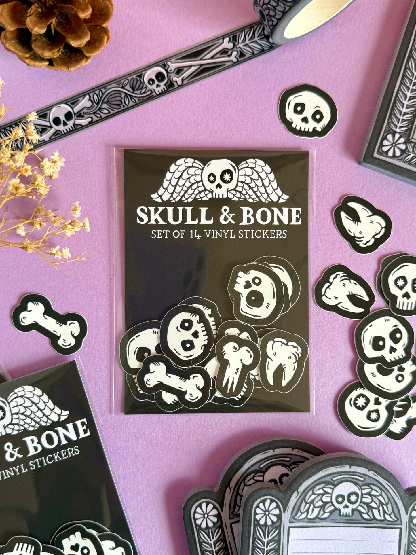 Skull and Bone Mini Stickers Set