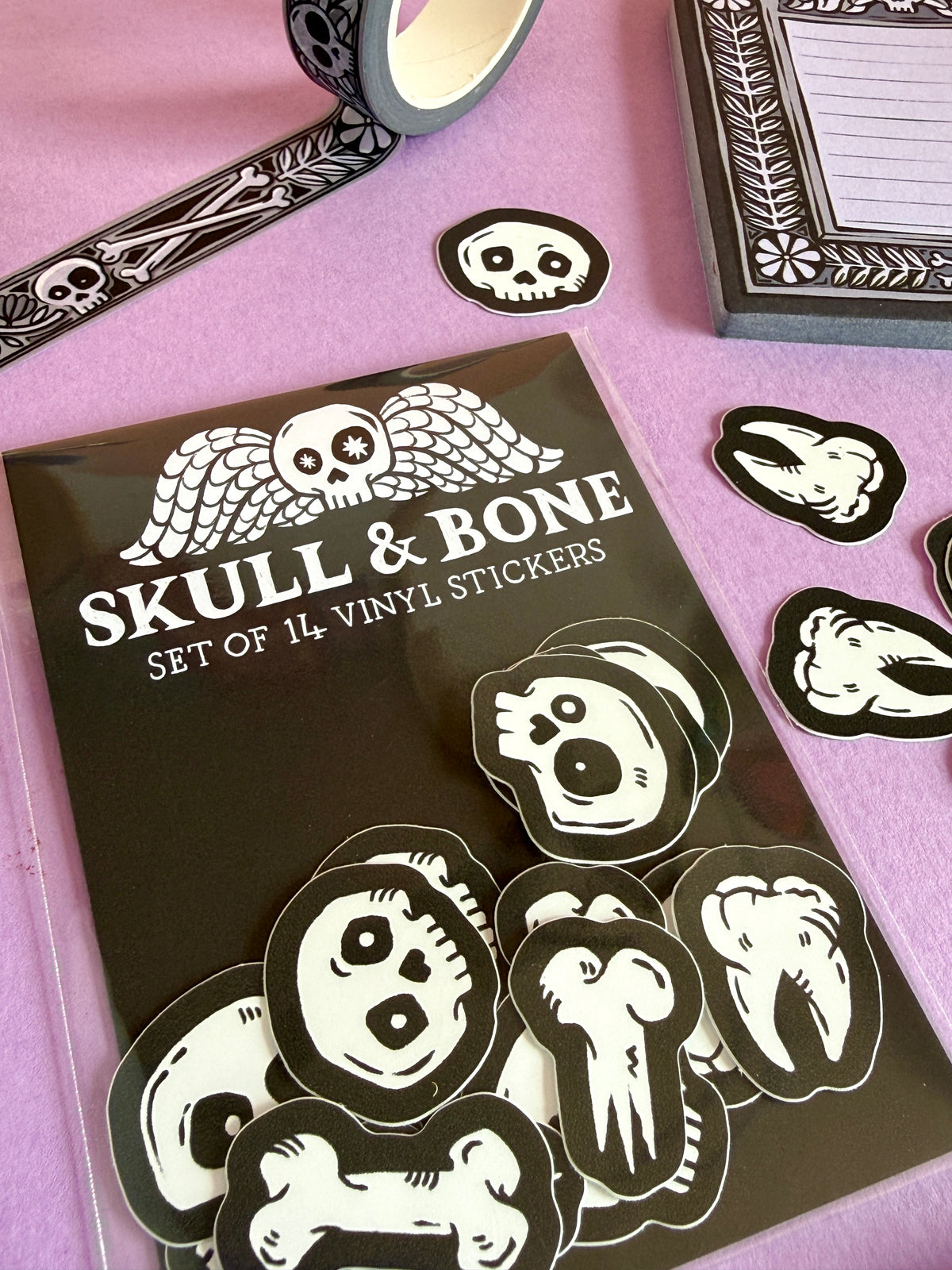 Skull and Bone Mini Stickers Set