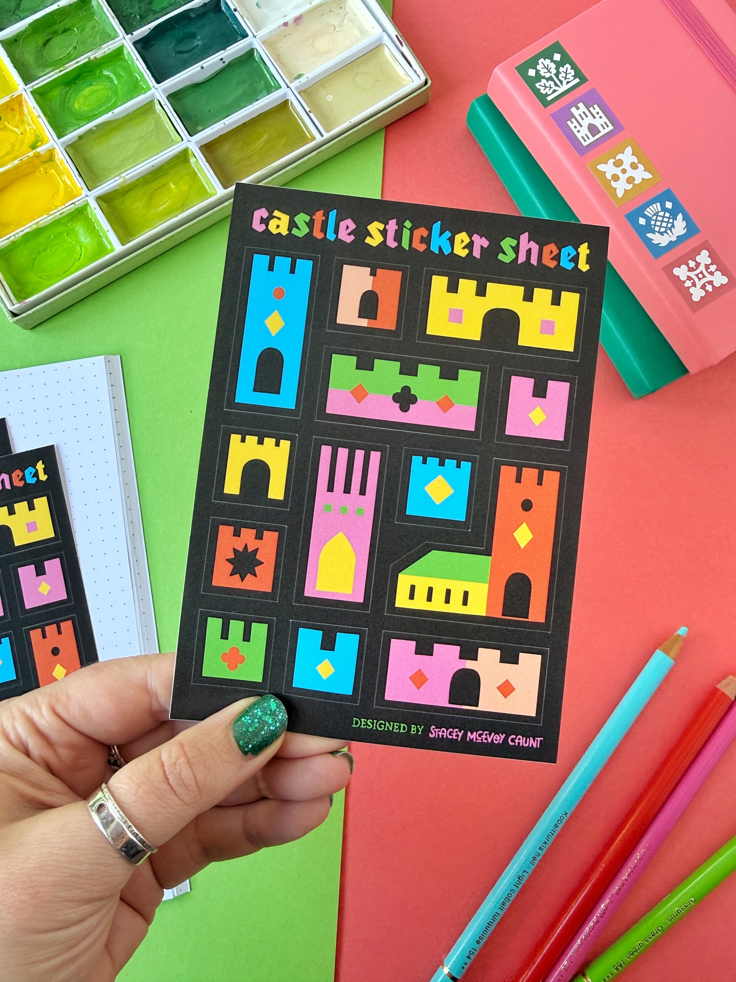 Rainbow Castles A6 Vinyl Sticker Sheet