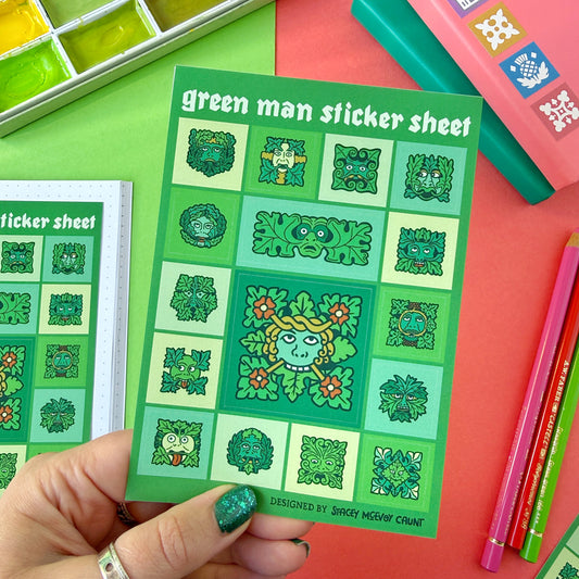 Green Man A6 Vinyl Sticker Sheet