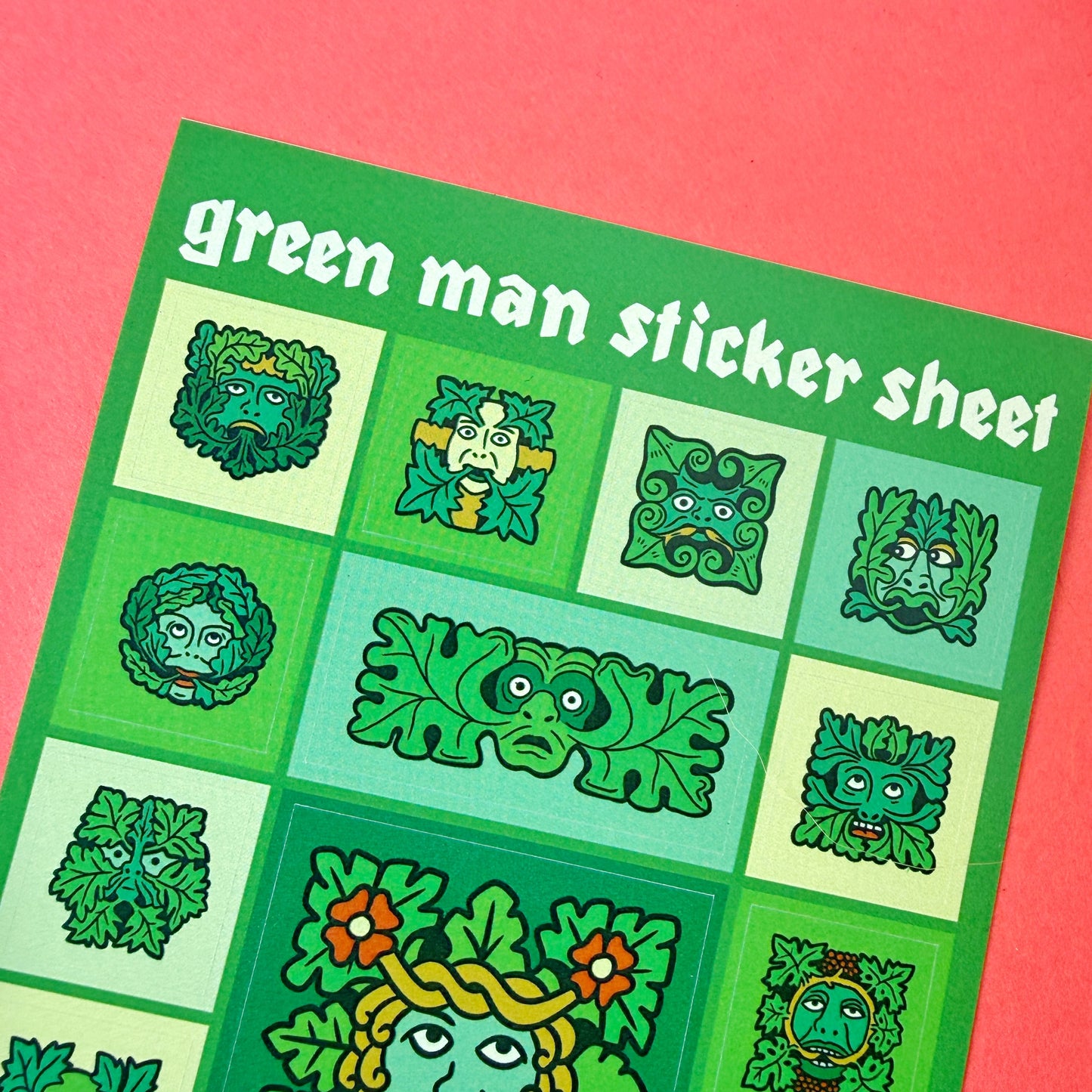 Green Man A6 Vinyl Sticker Sheet
