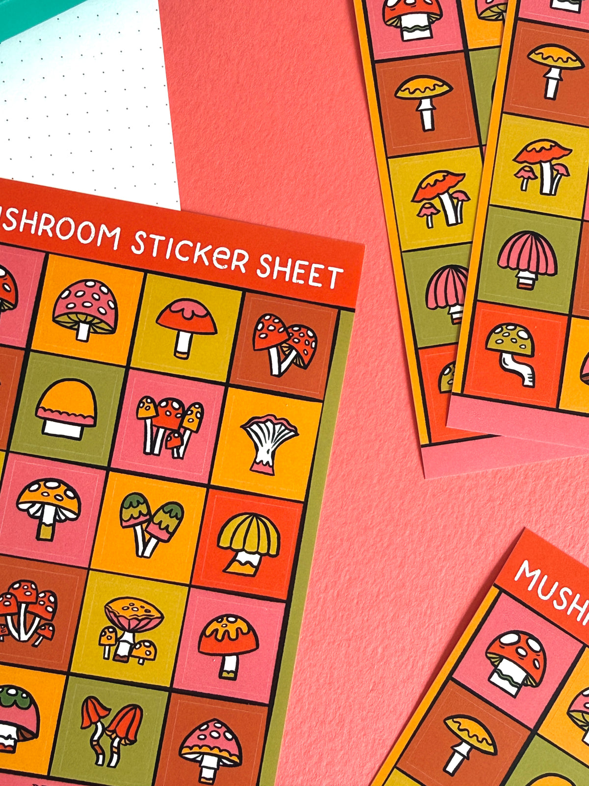 Autumn Mushrooms Sticker Sheet