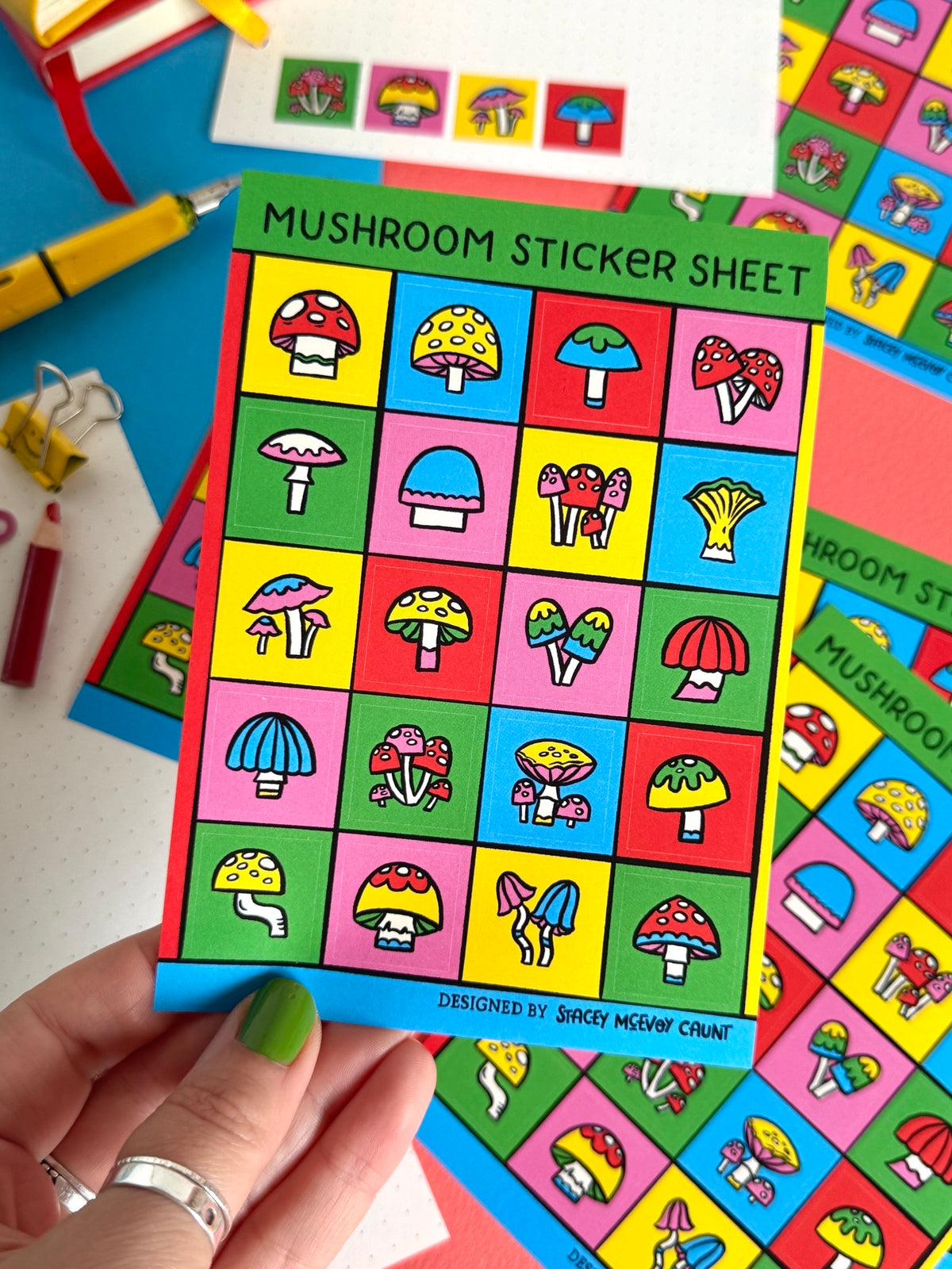 Rainbow Mushrooms Sticker Sheet