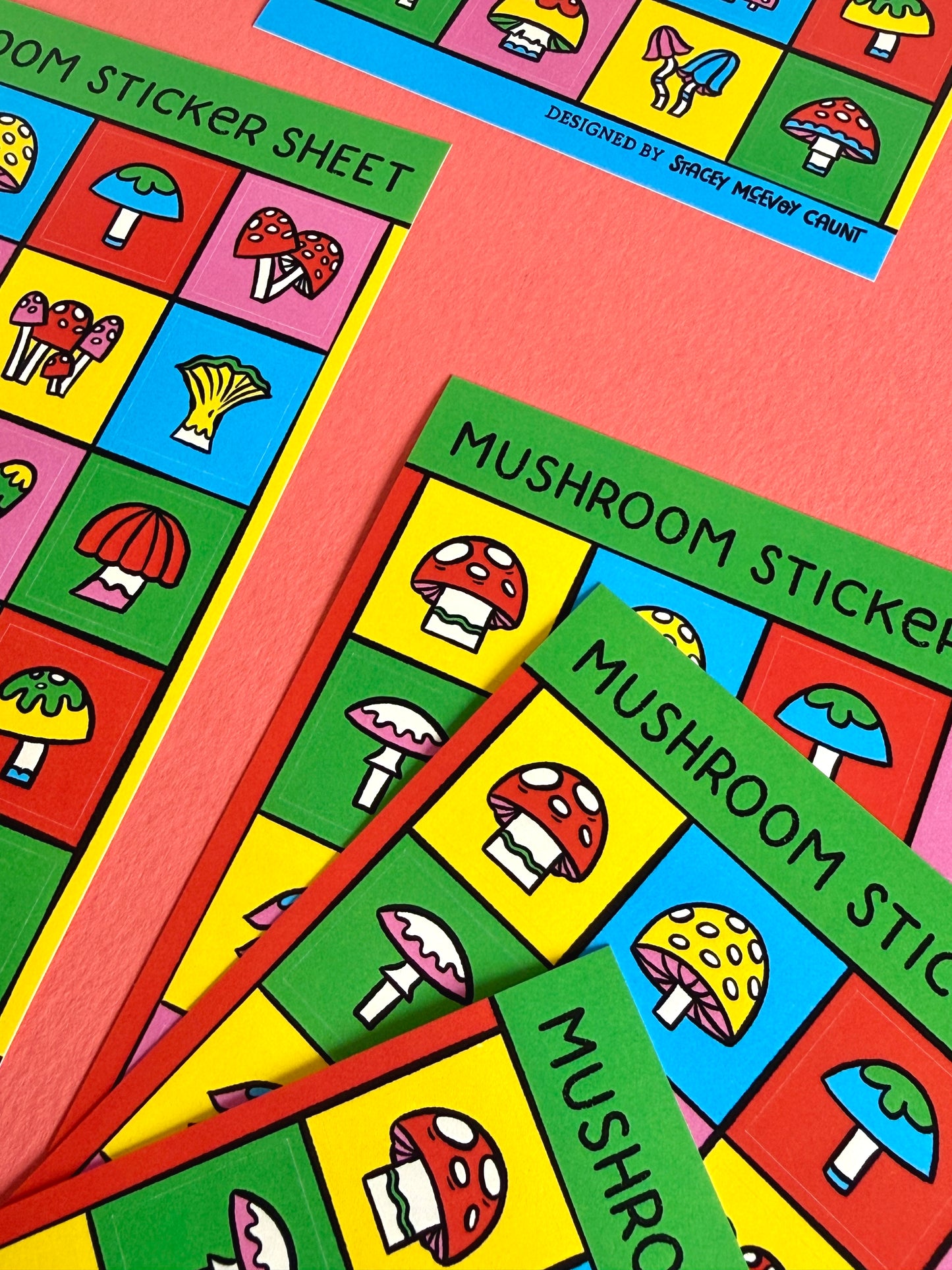 Rainbow Mushrooms Sticker Sheet
