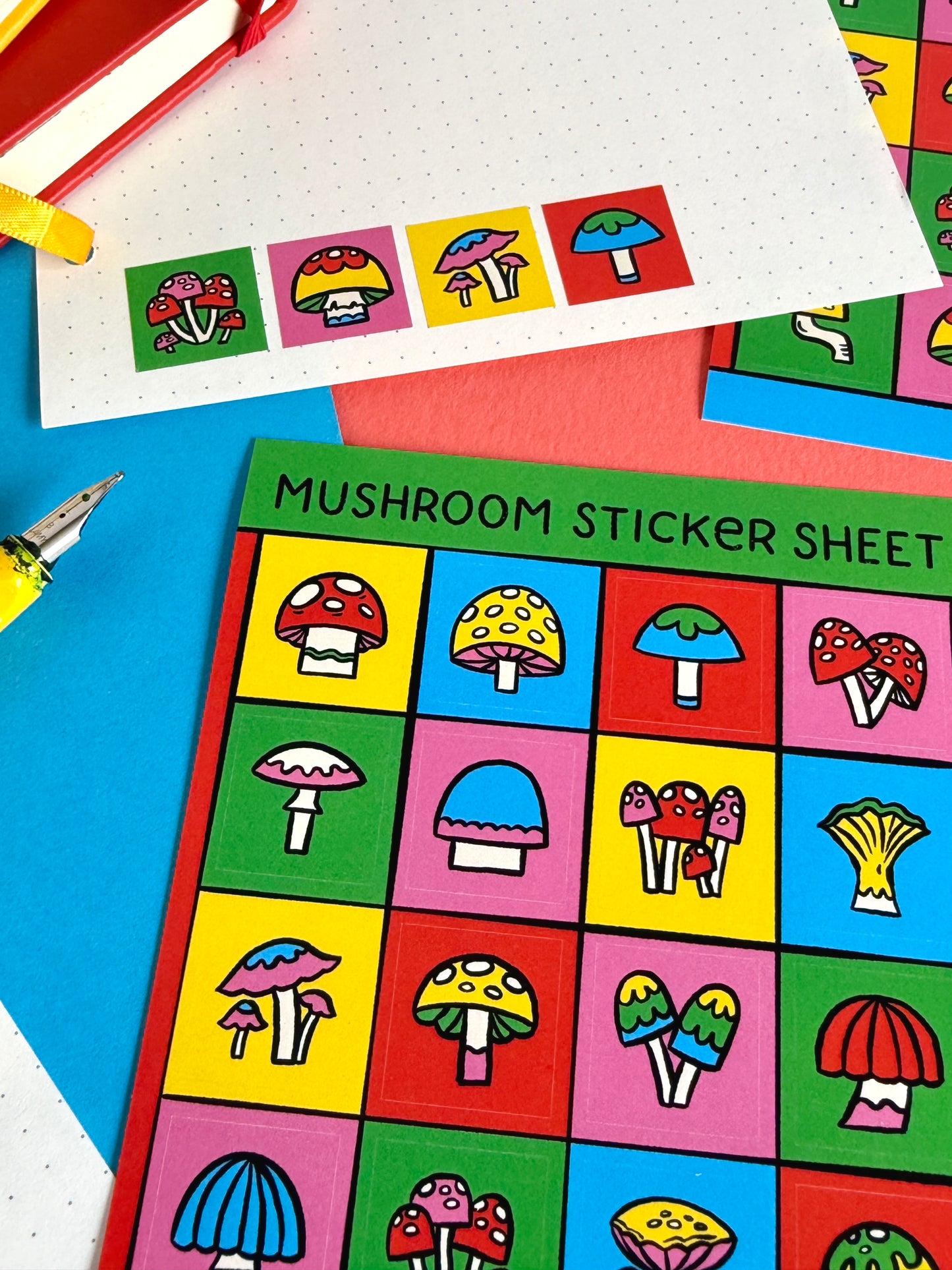 Rainbow Mushrooms Sticker Sheet