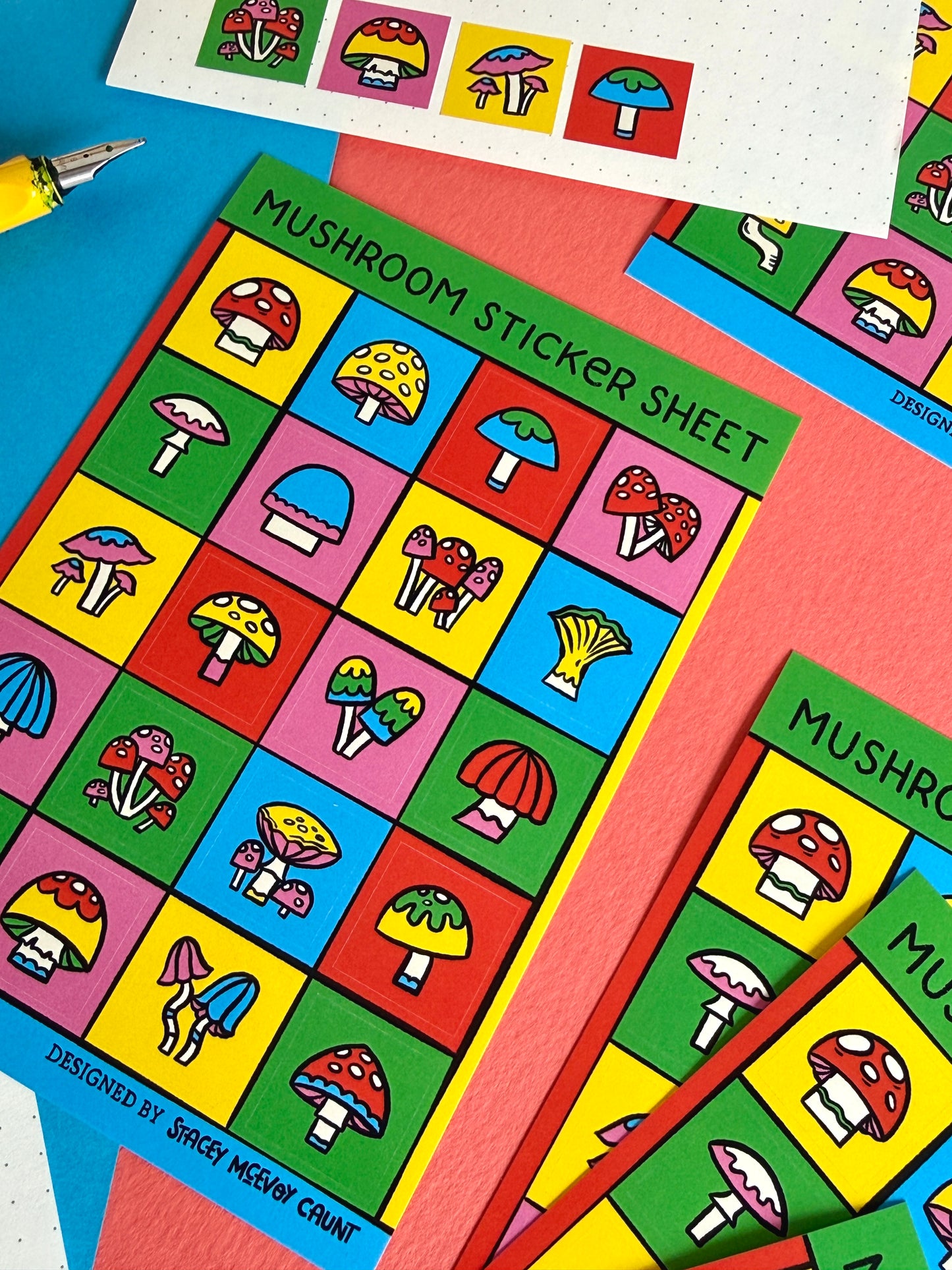 Rainbow Mushrooms Sticker Sheet