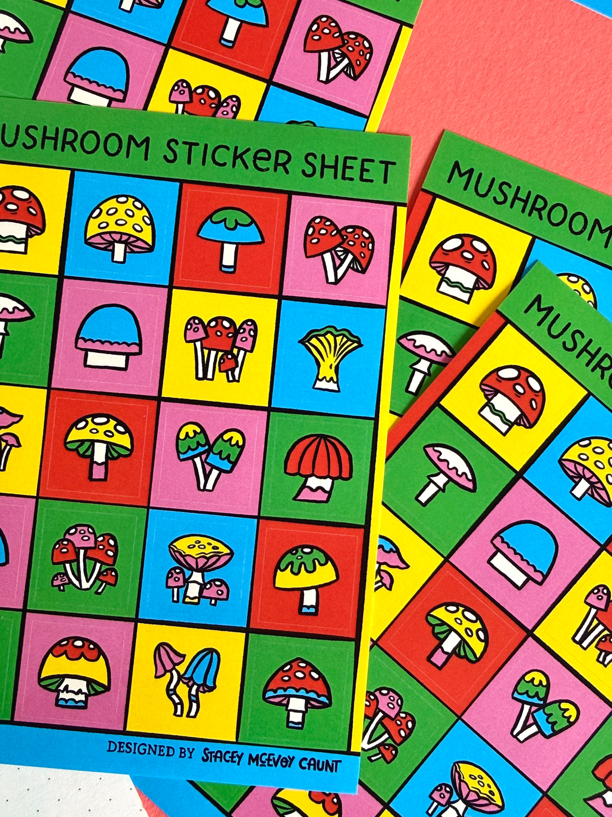 Rainbow Mushrooms Sticker Sheet