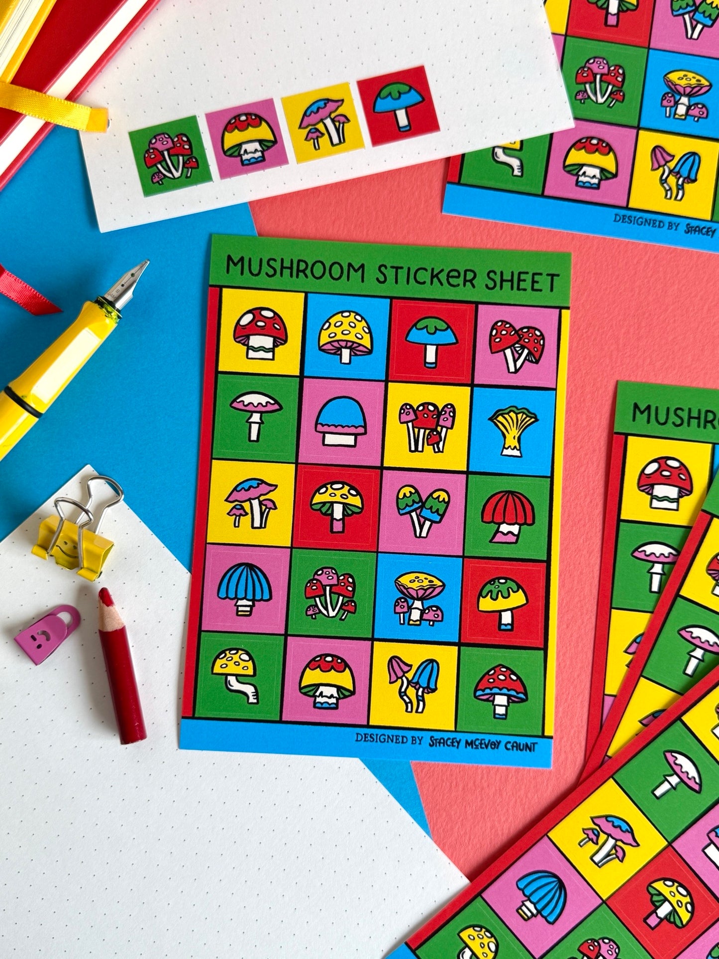 Rainbow Mushrooms Sticker Sheet