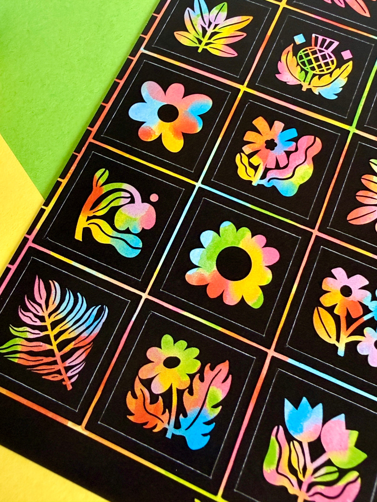 Rainbow Flowers Sticker Sheet