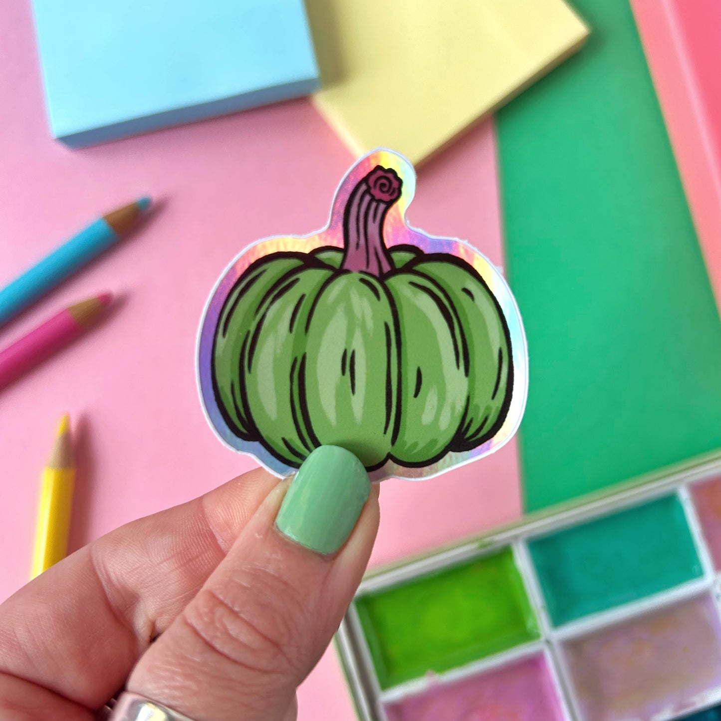 Green Pumpkin Sticker