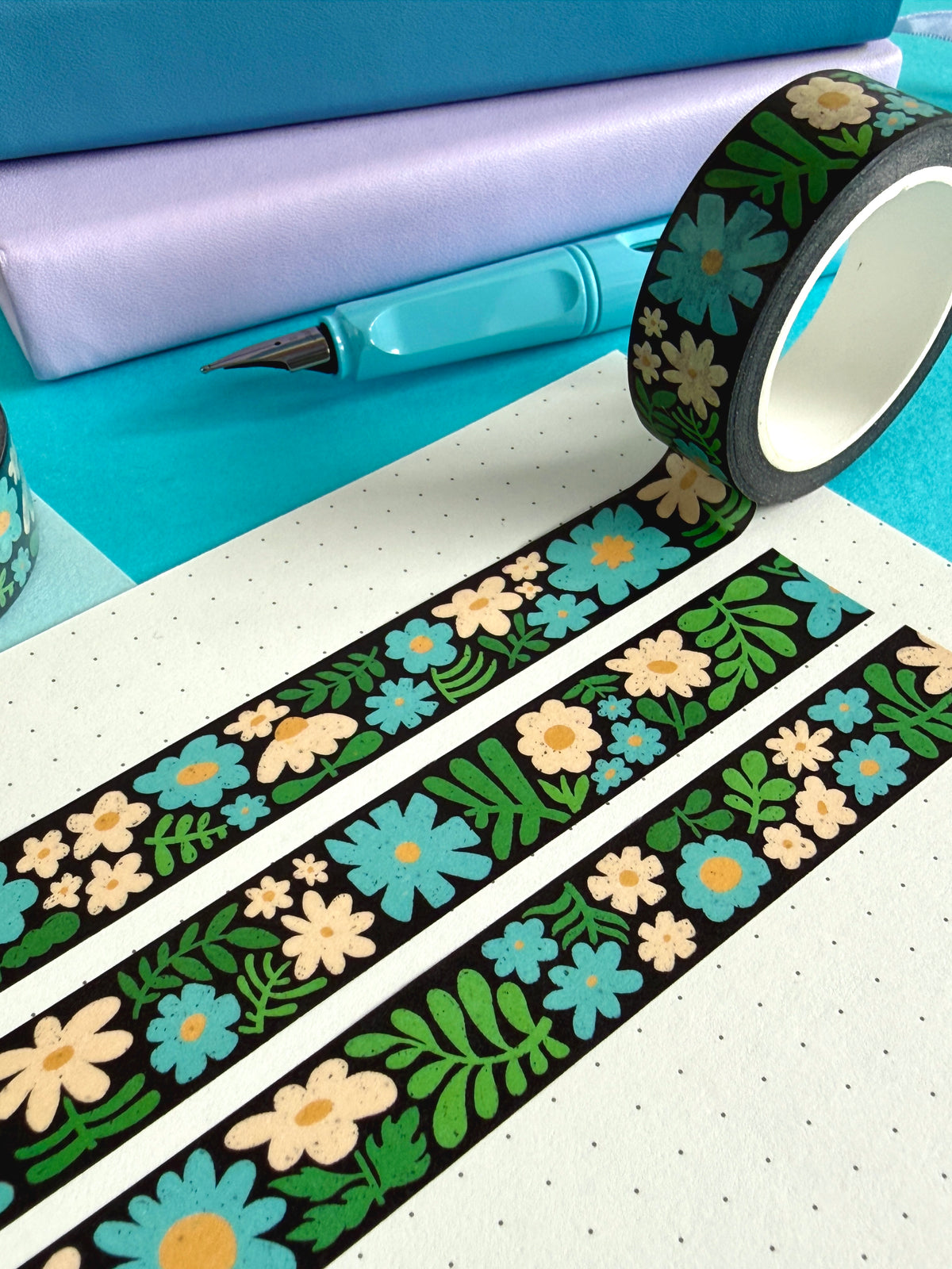 Blue Flower Washi Tape