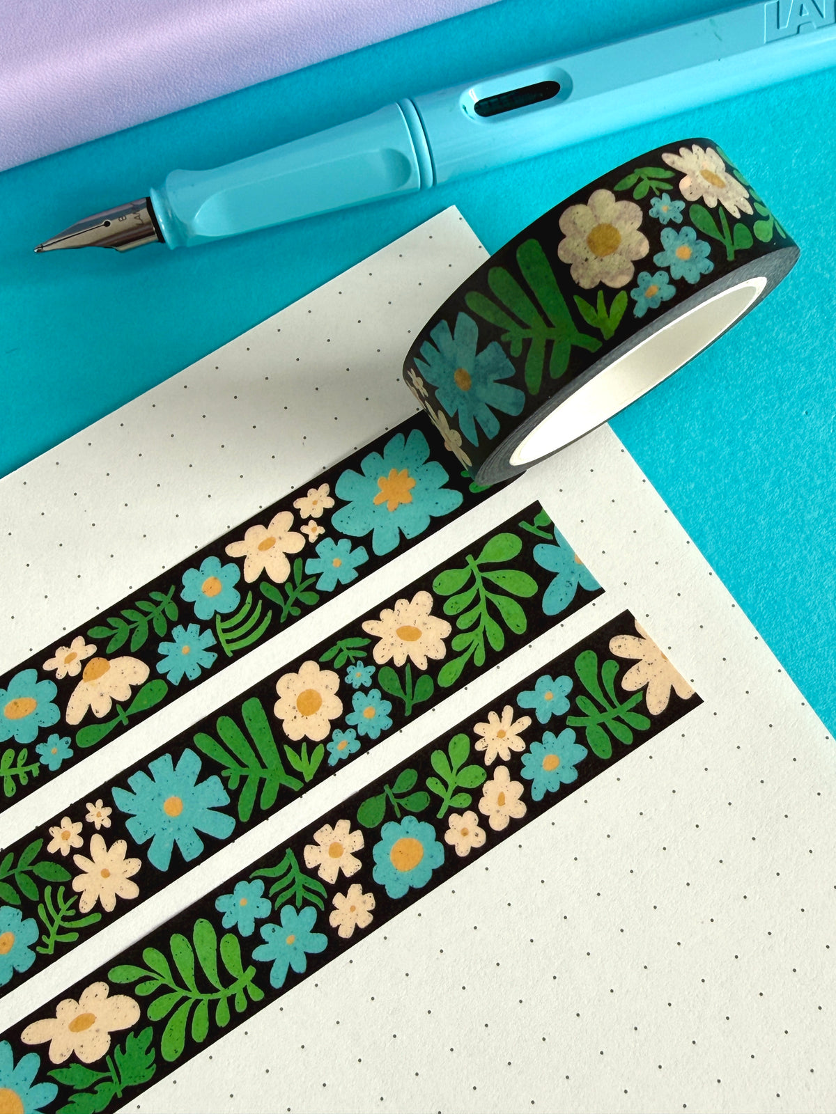Blue Flower Washi Tape