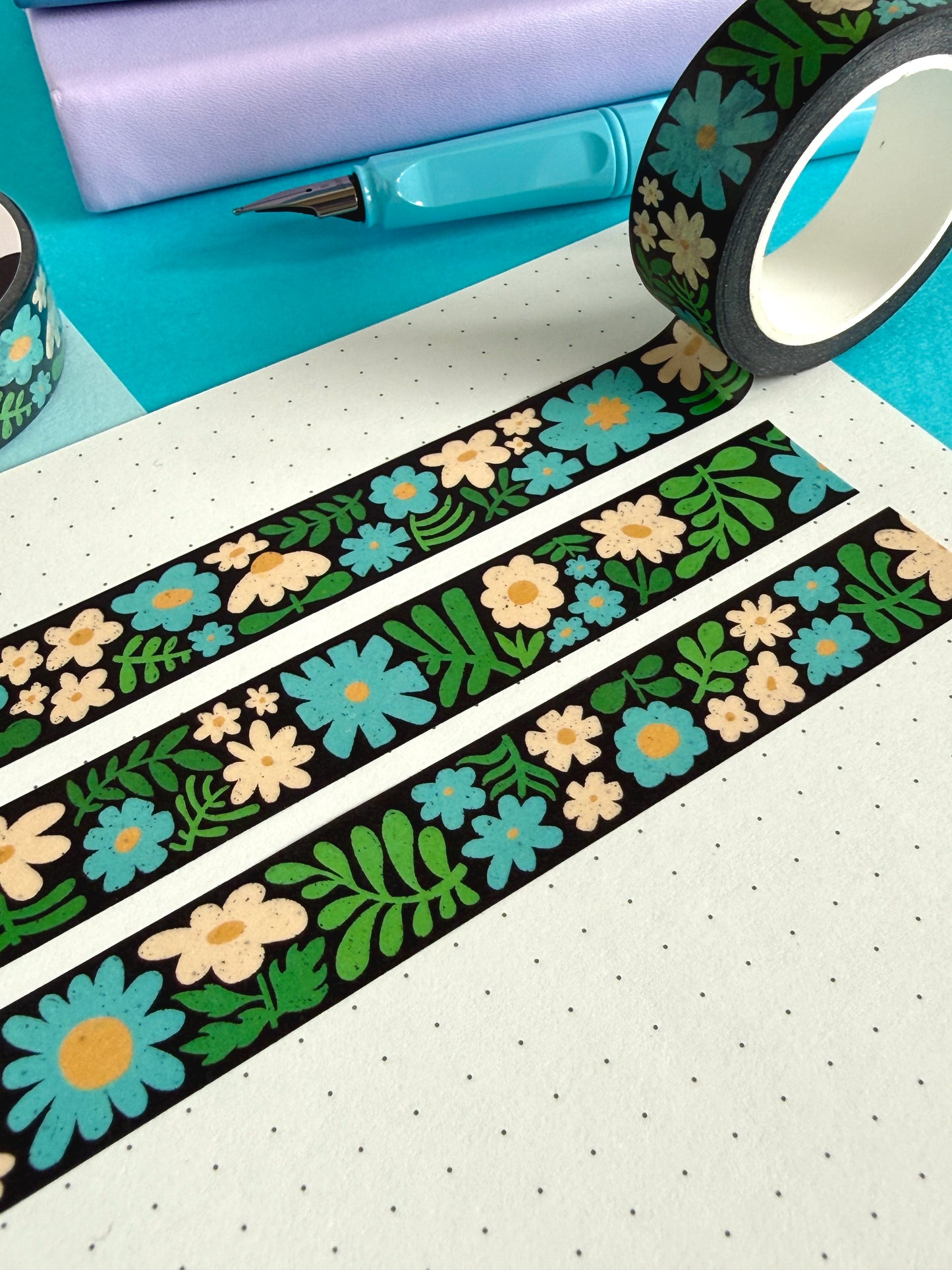 Blue Flower Washi Tape