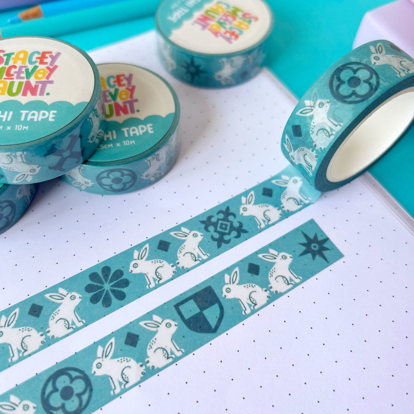 Blue Bunny Medieval Washi Tape
