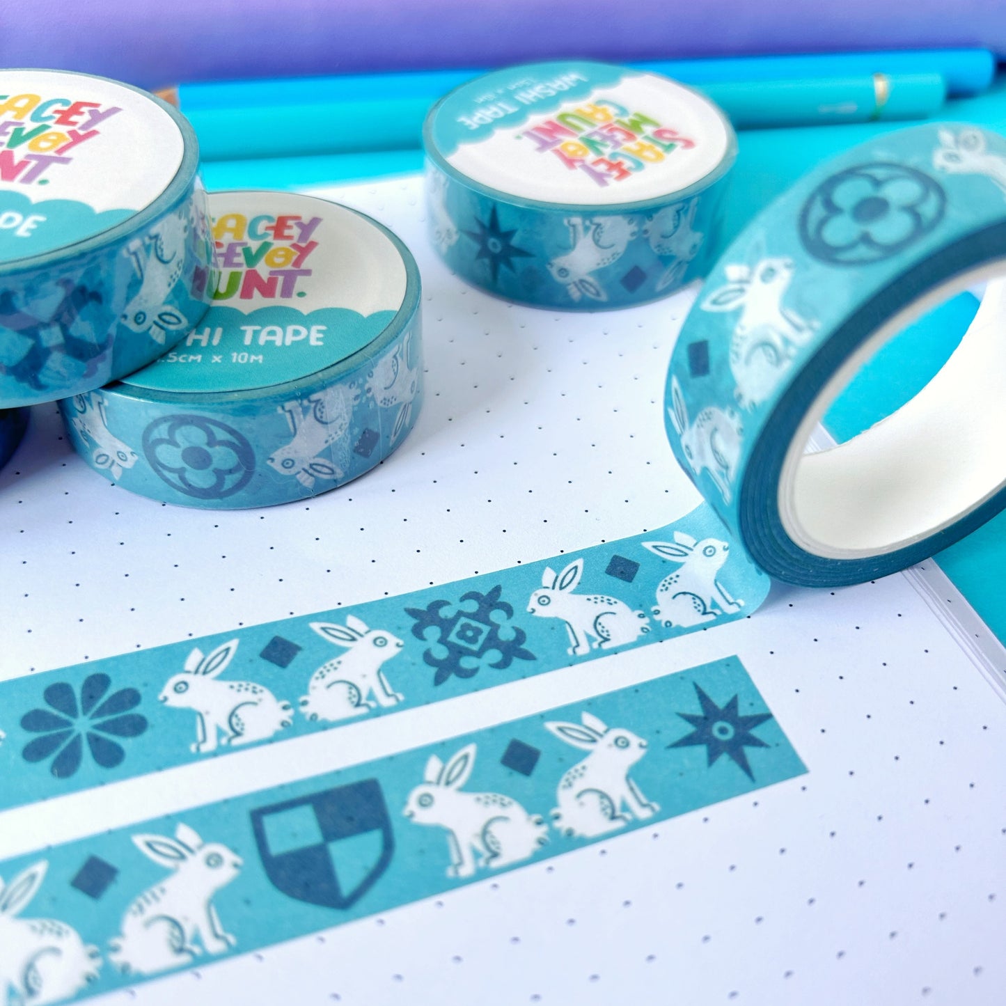 Blue Bunny Medieval Washi Tape