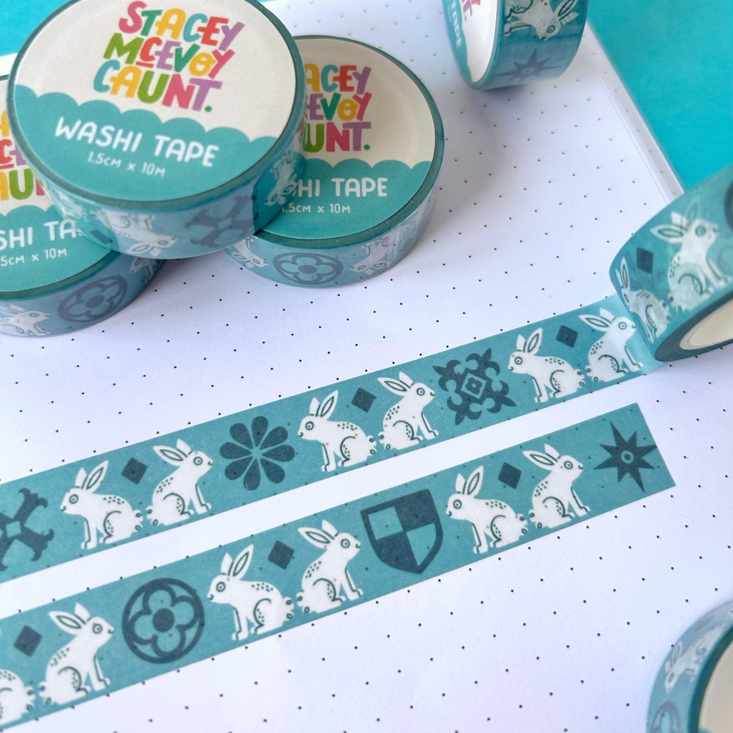 Blue Bunny Medieval Washi Tape
