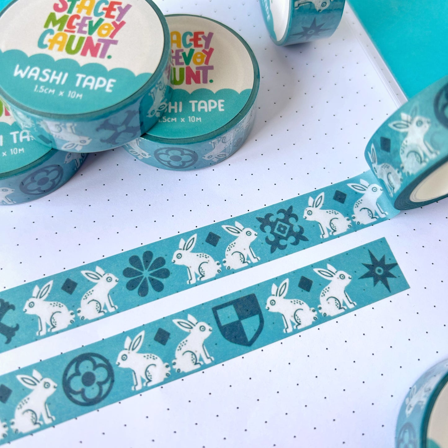 Blue Bunny Medieval Washi Tape