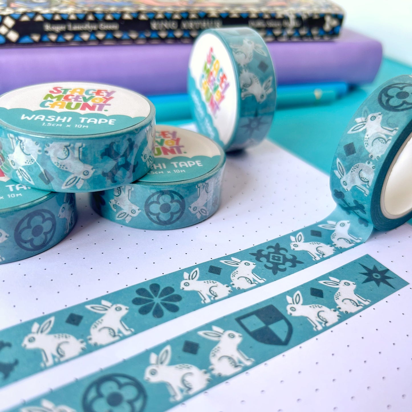 Blue Bunny Medieval Washi Tape