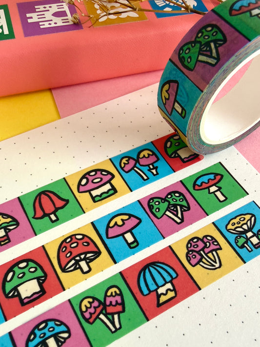 Rainbow Mushroom Washi Tape