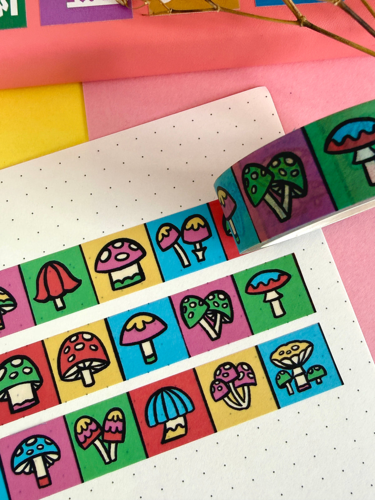 Rainbow Mushroom Washi Tape