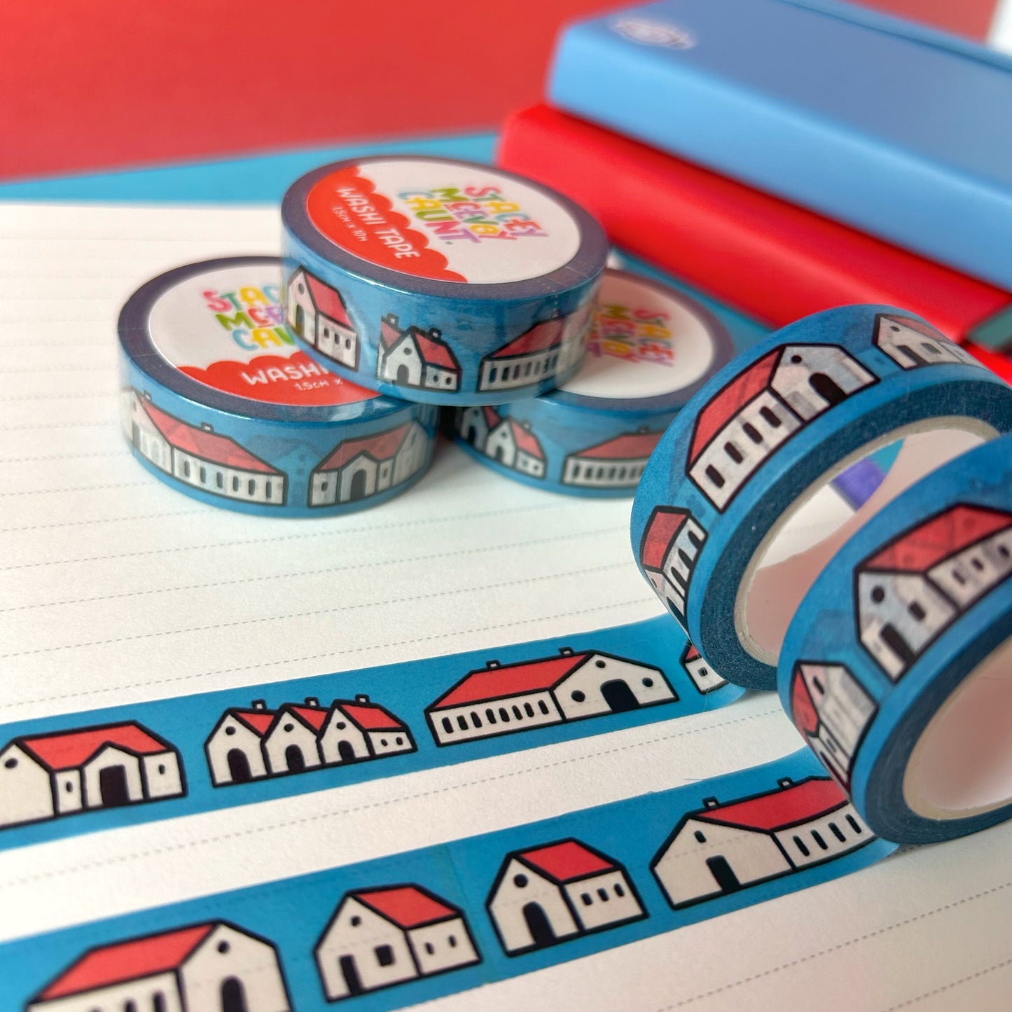 Red Houses Washi Tape