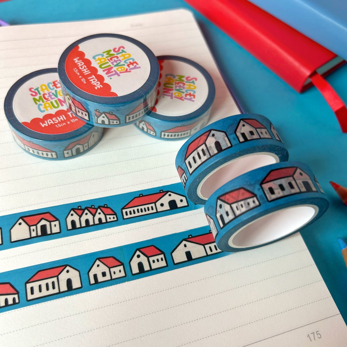 Red Houses Washi Tape