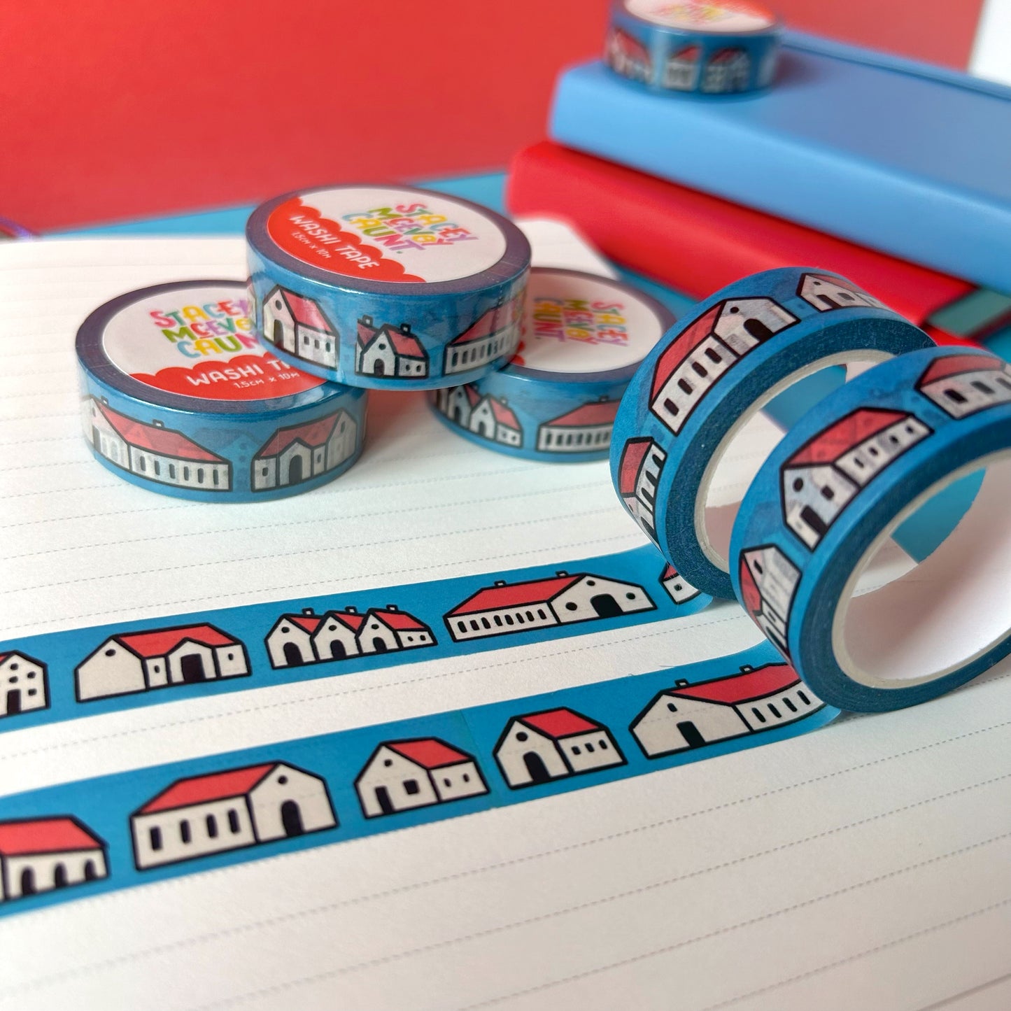 Red Houses Washi Tape