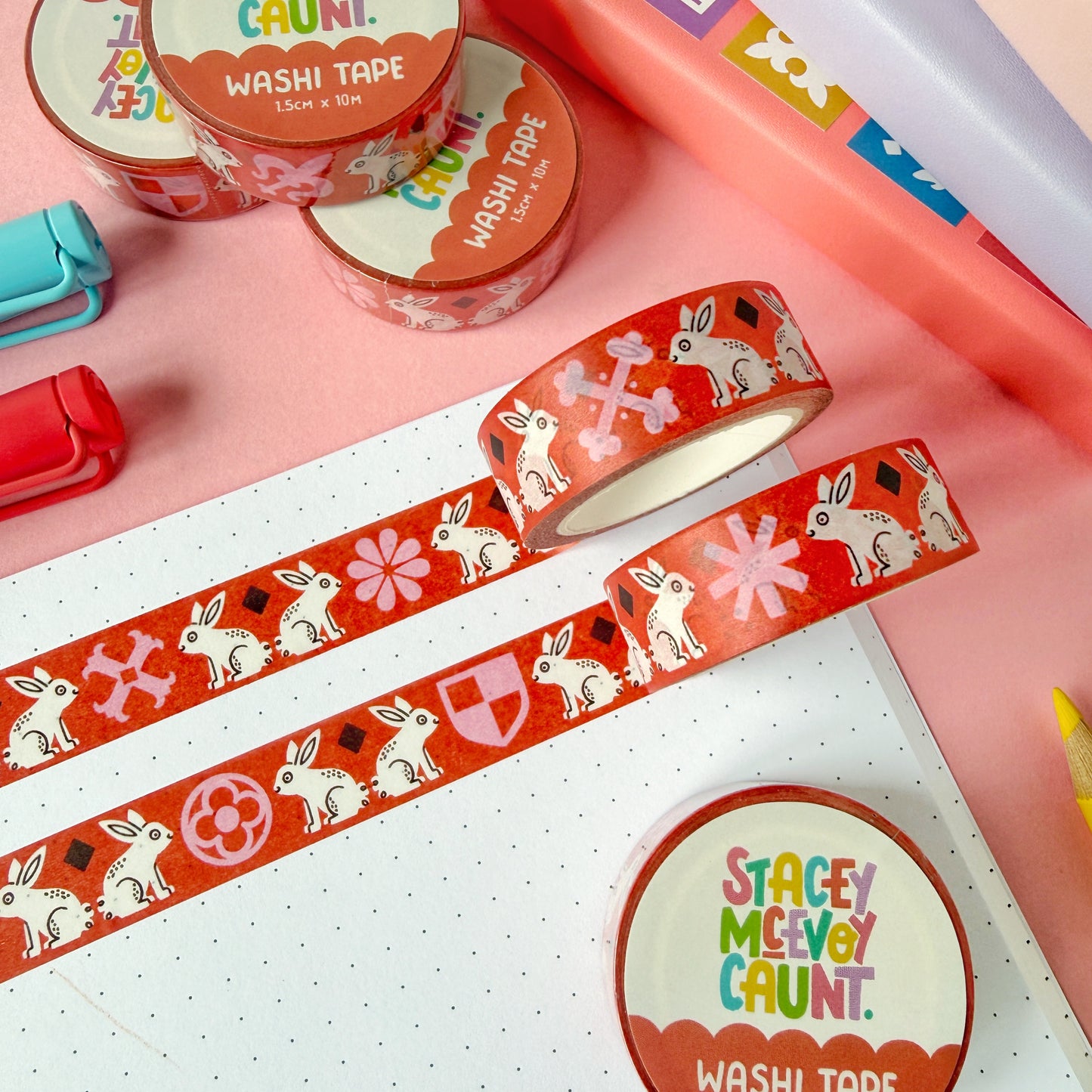 Red Bunny Medieval Washi Tape