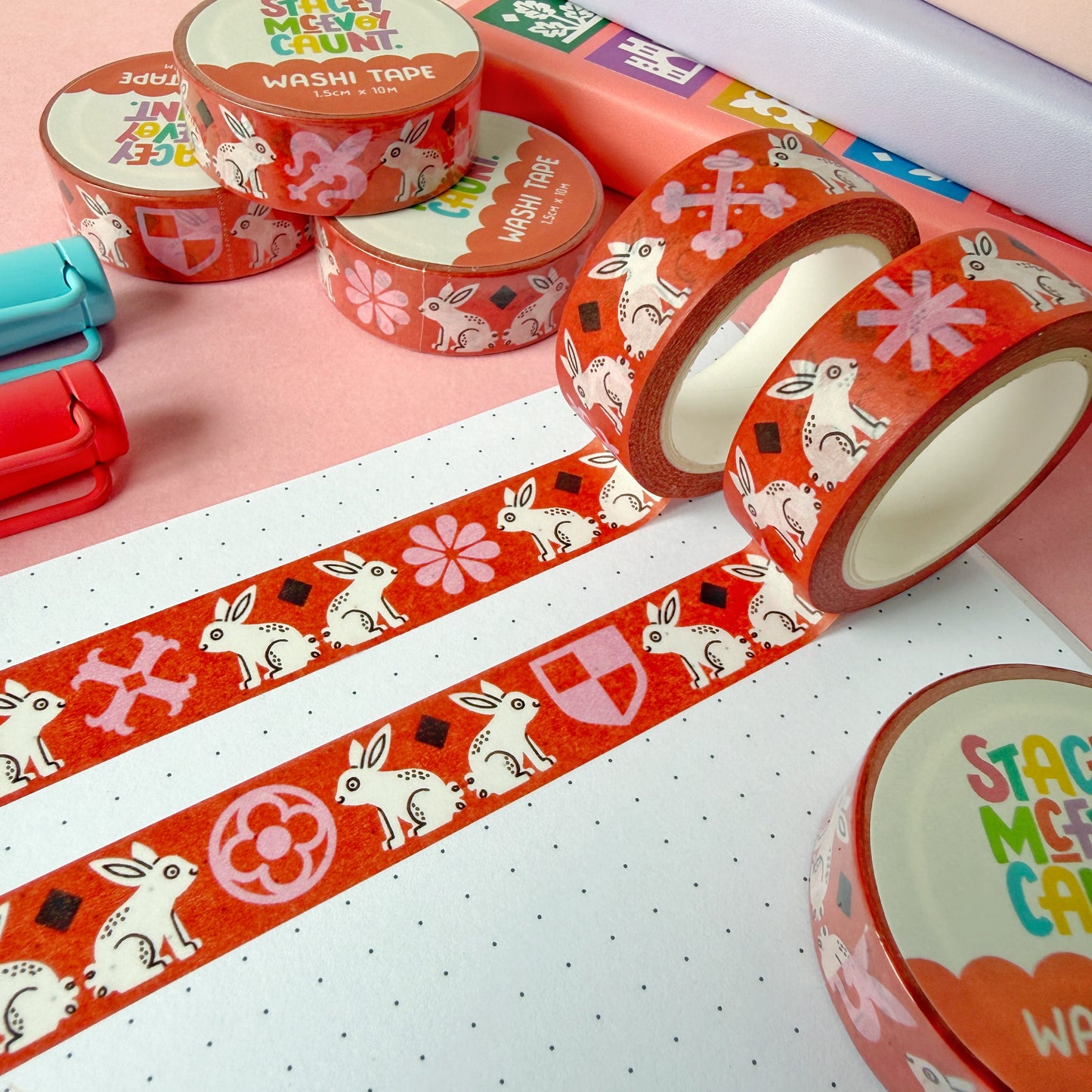 Red Bunny Medieval Washi Tape