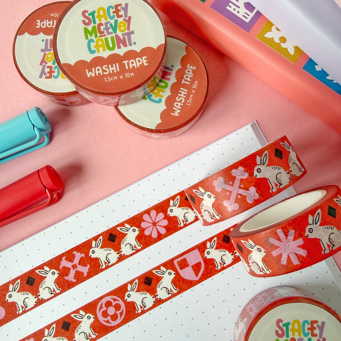 Red Bunny Medieval Washi Tape