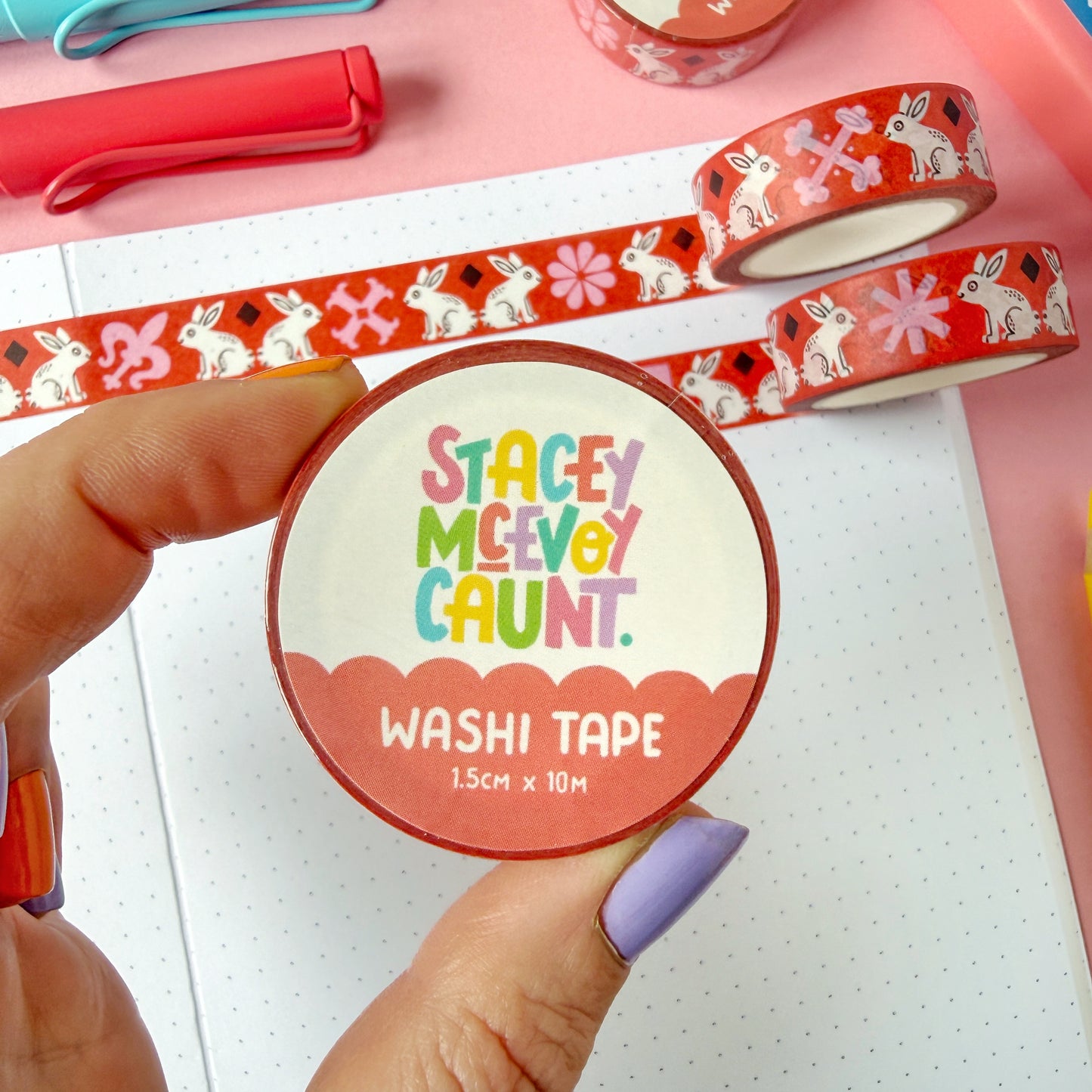 Red Bunny Medieval Washi Tape