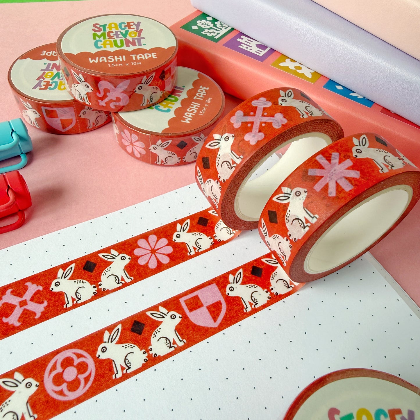 Red Bunny Medieval Washi Tape