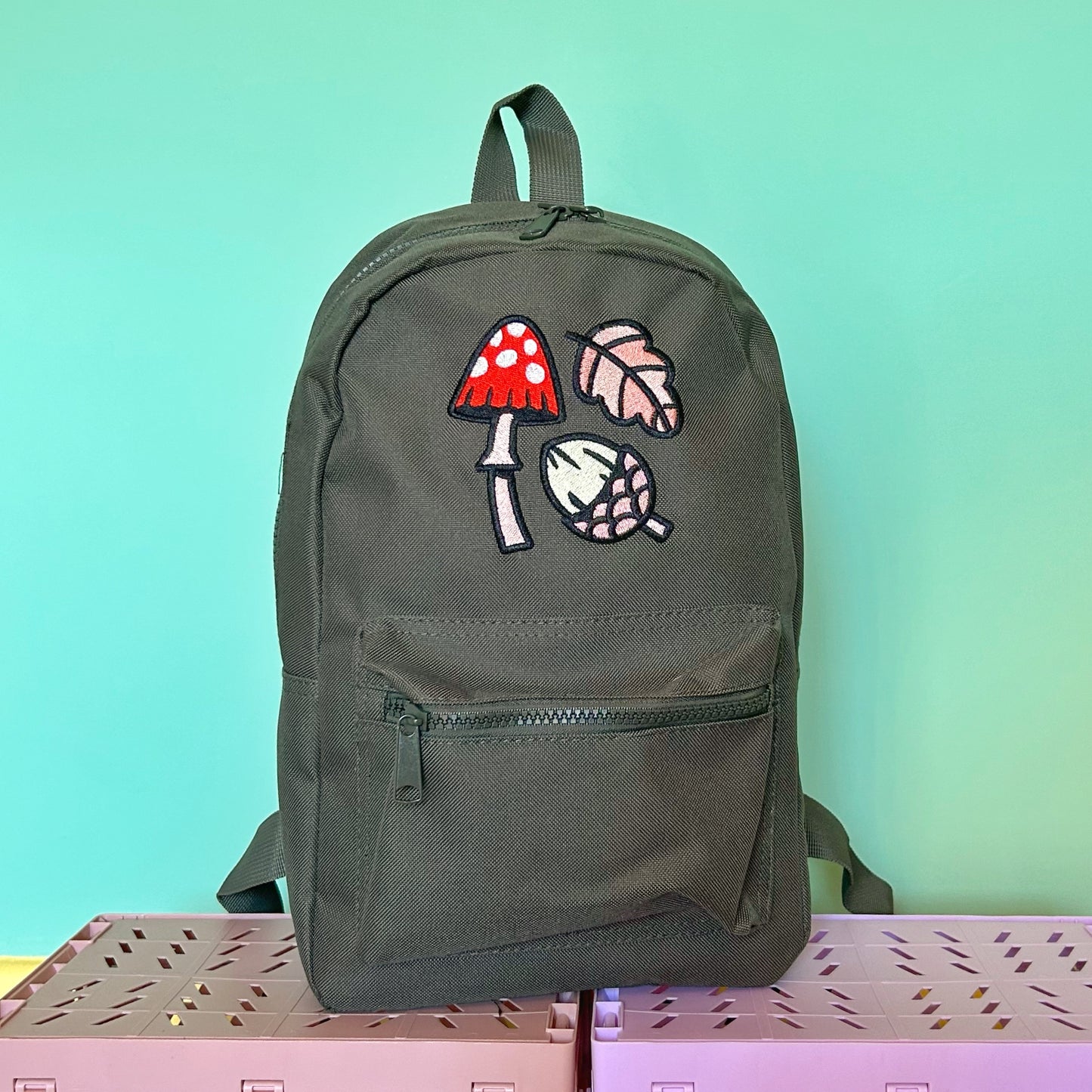 Olive Green Mushroom Backpack
