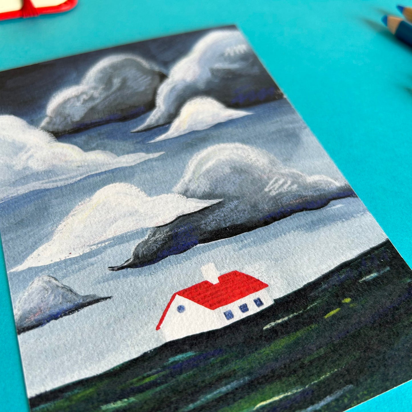 Red Cottage Postcard