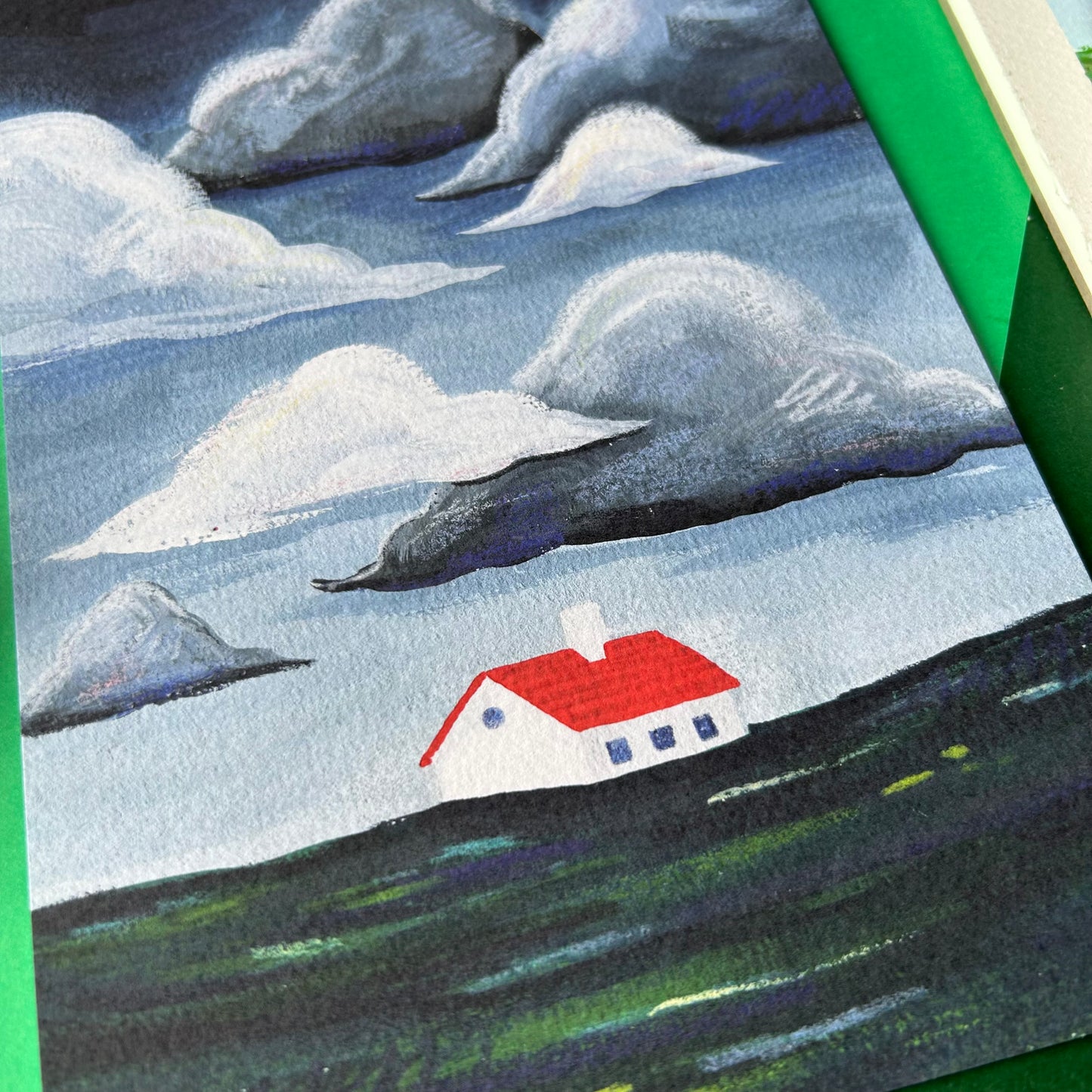 Red Roofed Cottage Print