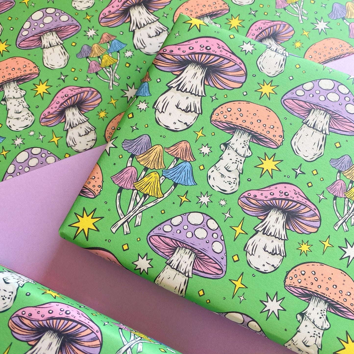 Green Mushroom Gift Wrap