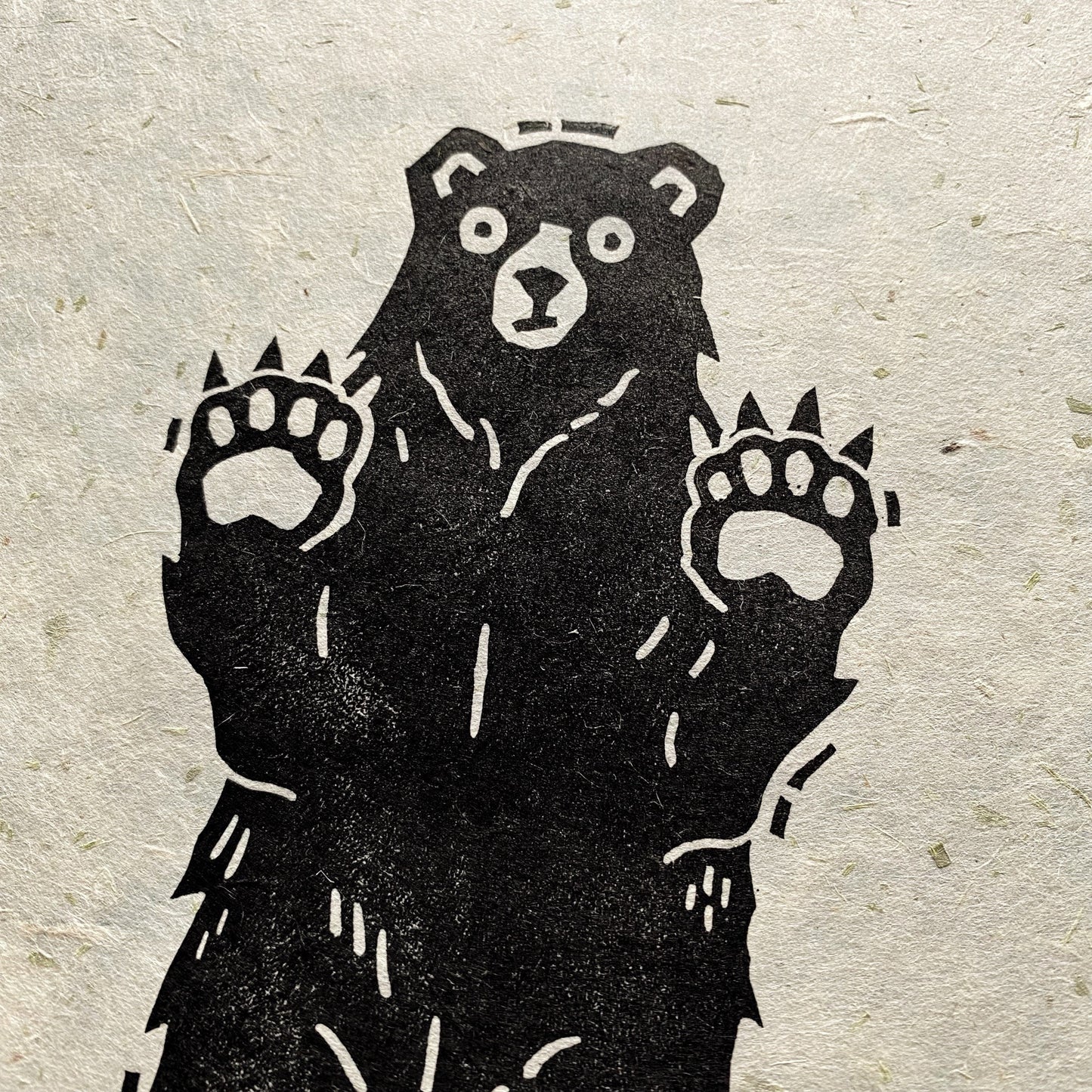 Bear Lino Cut Print