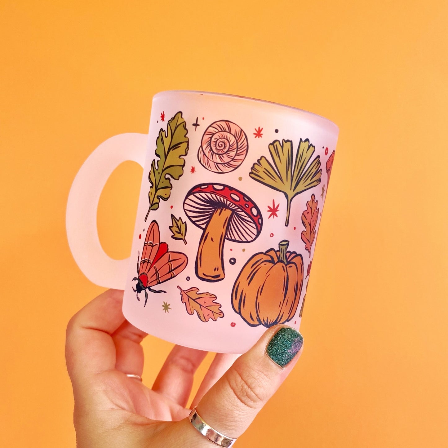 Frosted Glass Autumn Mug
