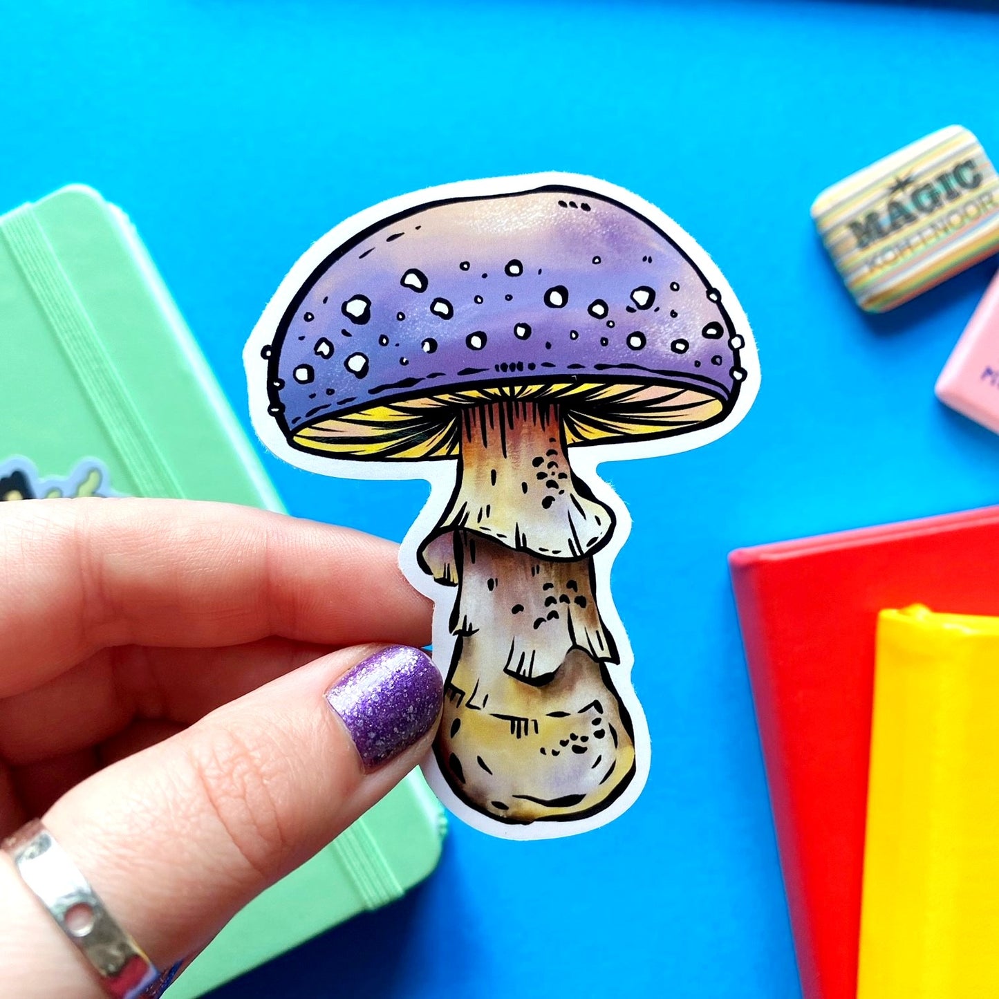Purple Mushroom Vinyl Sticker