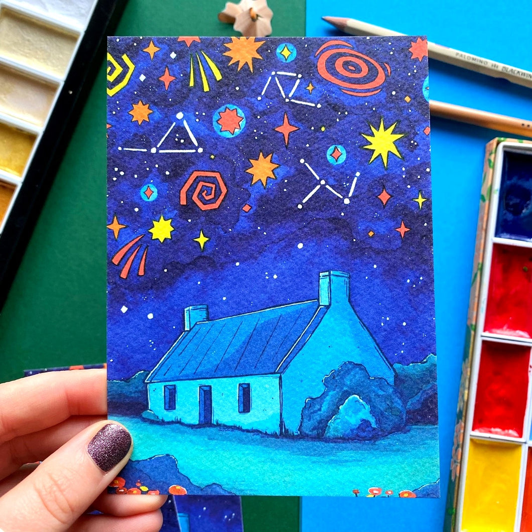 Midnight Cottage Postcard
